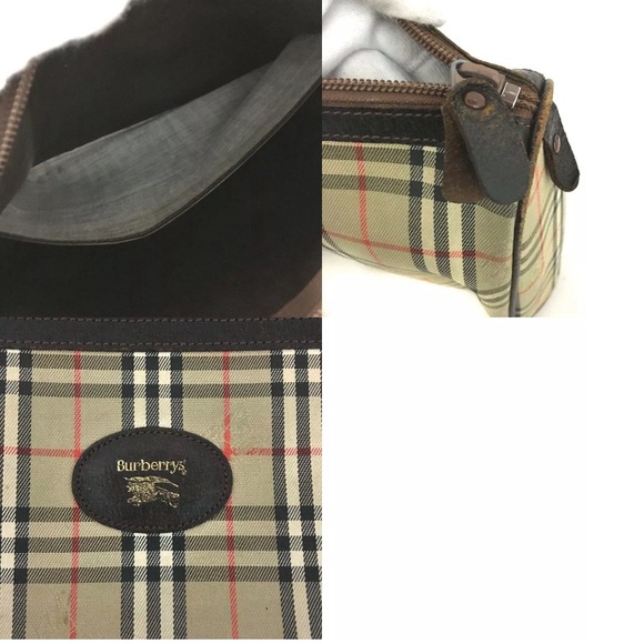 [0082] Burberrys Check Canvas Pochette Cosmetics Pouch - Picture 8 of 8